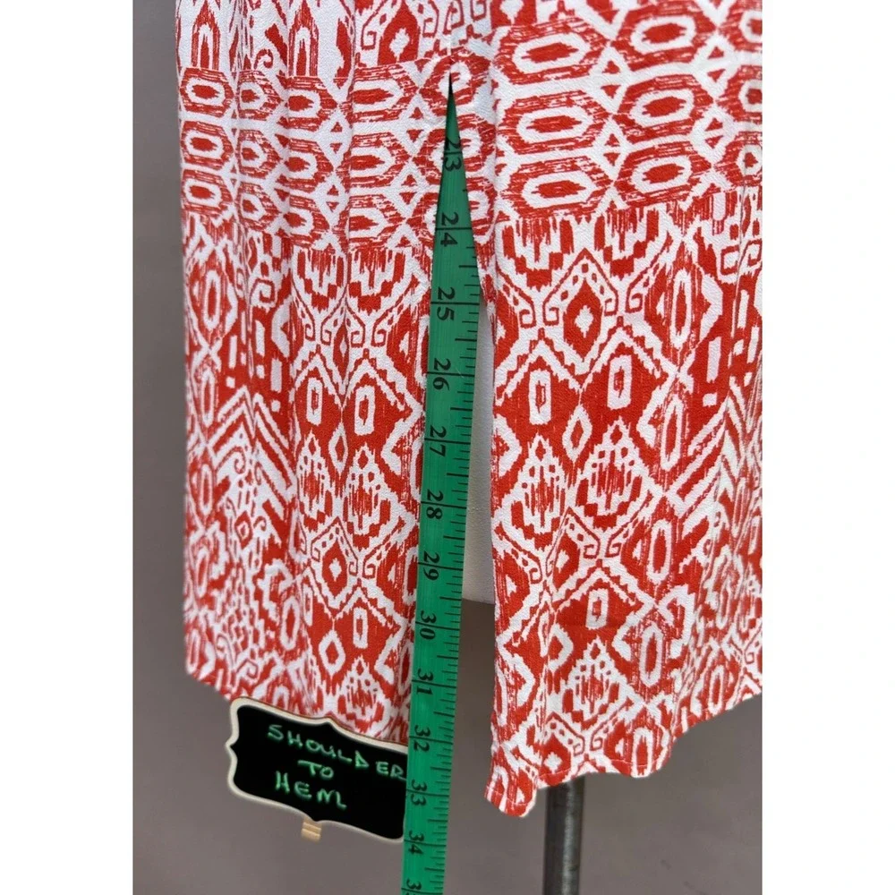 Chicos Sz 2 (L/12) Tunic Top Dress Sleeveless Batik Artsy Layered Coastal Resort